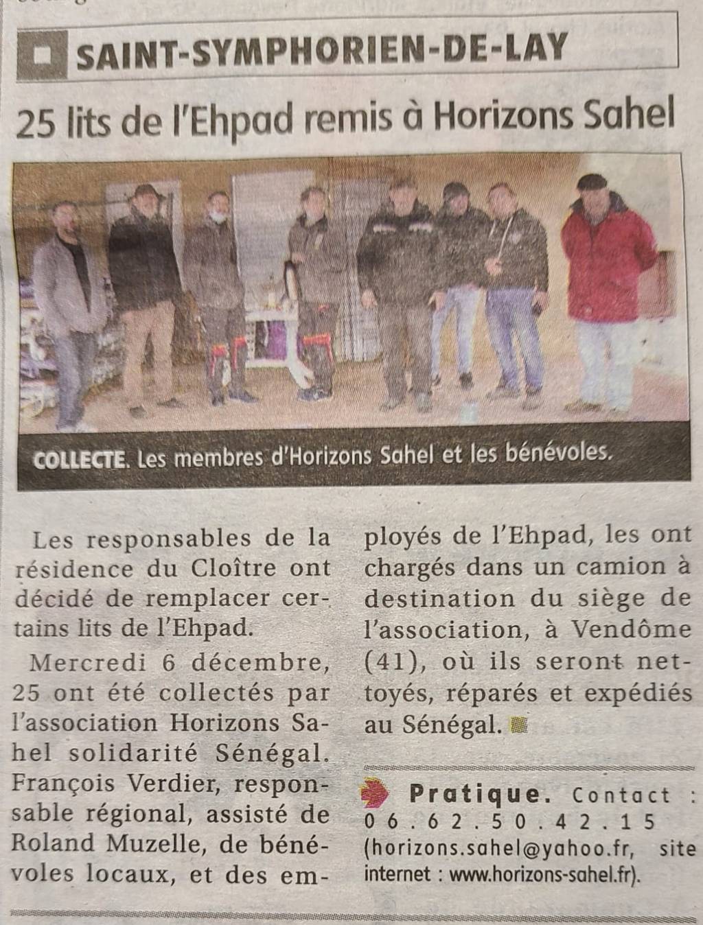 Collecte de matériel médical (lits) dans un&nbsp;EHPAD